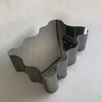 Table basse moderne en acier inoxydable argenté, forme nuage irrégulière, bord ondulé sculptural, table de salon de luxe