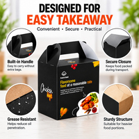 Individuell Bedruckte Takeaway-Lebensmittelbox mit Griff Lebensmittelechter Karton Verpackung für Gebratenes Hähnchen Hersteller