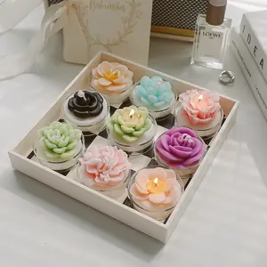 Wholesale Birthday Gifts Home Decor Luxury Rose Flower Candle Soy Wax Scented Candles Home Fragrance Decoration