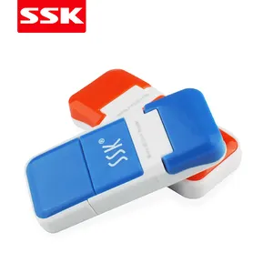 SSK-lector de tarjetas en miniatura, USB 2,0, de alta velocidad, tarjeta SD, apertura única, SCRS022