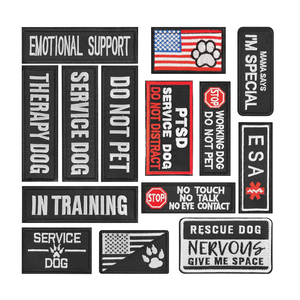 Écussons brodés écologiques pour drapeaux d'usine vietnamiens, harnais pour chien d'assistance, gilet, collier d'entraînement amovible en toile, chapeau, boucle auto-agrippante - Product Image 1