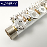 MORESKY 17 Open Holes C Key Flute Cupronickel Silver Plated with E Key Carved Pattern Brass Made in China MFL-803