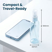 Bouteille pulvérisateur PET transparente bleue 65 ml, portable, rechargeable, vaporisateur à fine brume, flacon atomiseur pour liquides cosmétiques