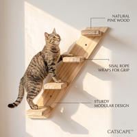 Rak Panjat Kucing Dinding Multi-Level Gaya Alam Indoor Hemat-Ruang Bahan Sisal Terlaris Antar Negara