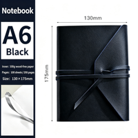 Carnet de notes A6 en cuir PU, journal de voyage avec fermeture à sangle, bloc-notes de poche portable pour le bureau, cadeau d'affaires