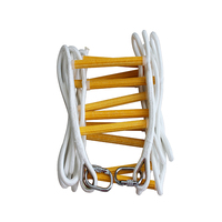 Échelles de secours industrielles d'urgence en corde 100% polyester, diamètre de corde 18 mm, force de rupture 350 kg, corde blanche, marches jaunes