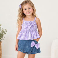 Nouveaux shorts en jean pour filles et bébés filles, style western, été, ensemble décontracté pour bébé, ensemble deux pièces, robe pour fille