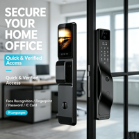 Serrure de porte intelligente avec application TUYA, reconnaissance faciale, empreintes digitales, caméra, serrure biométrique, serrure numérique intelligente