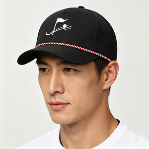 Casquette de baseball en toile perforée découpée au laser à 5 panneaux, séchage rapide, légère, pour le sport, avec logo personnalisé, respirante, pour la course et le trail - Product Image 1