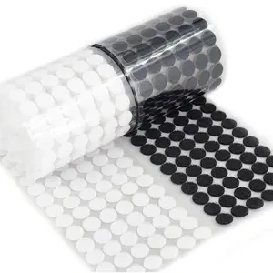 Custom Shape Size Self Adhesive Fastener Tape Round Hook Loop Tape Dots