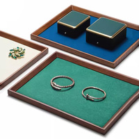 Accessoires de présentation de bijoux en bois avec logo personnalisé, plaques de rangement pour bagues et colliers, plateaux de présentation de bijoux