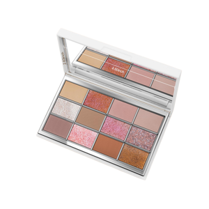 Paleta de Sombras de Ojos al por Mayor para Uso Profesional en Fiestas, de Larga Duración, con Pigmentos Mate y Brillantes, Tonos Neutros Cálidos, con Espejo - Product Image 1