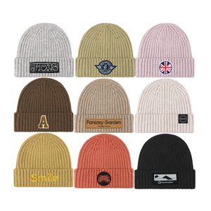 <span class=keywords><strong>Bonnet</strong></span> tricoté en laine d'agneau chaud et mignon personnalisé de luxe hiver <span class=keywords><strong>cachemire</strong></span> Bennie bonnets en laine pour femmes avec logo - Product Image 6