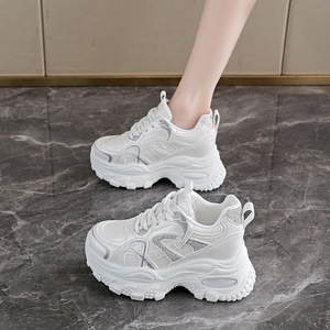 Trendy Y2K <strong>Glitter</strong> Chunky Platform Sneakers <strong>Women</strong> Breathable Mesh Silver Tech Dad Shoes <strong>Trainers</strong> MOQ 1 - Product Image 3