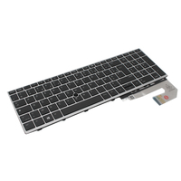 Nouveau clavier rétroéclairé avec pointeur pour ordinateur portable HP EliteBook 850 G5 755 G5 850 G6, cadre argenté, disposition française (FR)