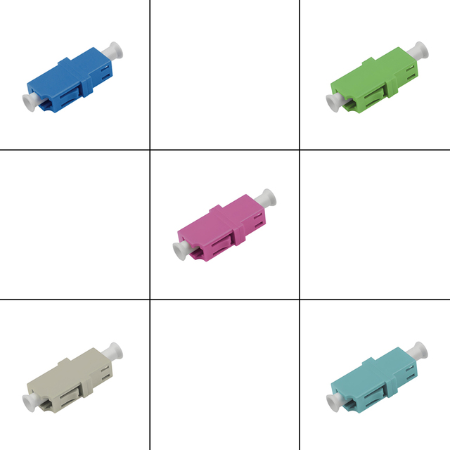 Simplex LC-LC UPC/APC Fiber Optic Adapter SM Single Mode/MM Multi Mode/OM3/OM4 Flange FTTH Plastic for Data Center