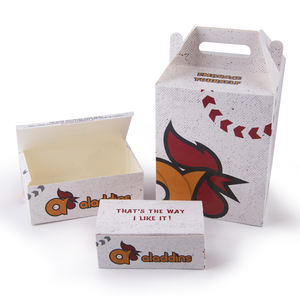 Caja de embalaje de papel Kraft para freír pollo, hamburguesa, cartón duro, personalizada, para comida rápida, patatas fritas, venta al por mayor - Product Image 5