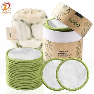 0 Waste Bamboo Makeup Remover Pads Washable Eco-Friendly Cosmetic Cotton Pad Reusable Clean Face Pads Customized Private Logo