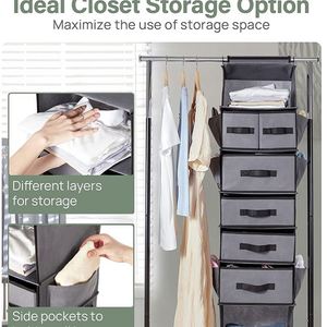 Best Selling 7 Shelf Foldable Closet Organizer Big Capacity Fabric Wardrobe <b>Plastic</b> Drawers Clothes Storage Hanging Clothes Bags - Product Image 3