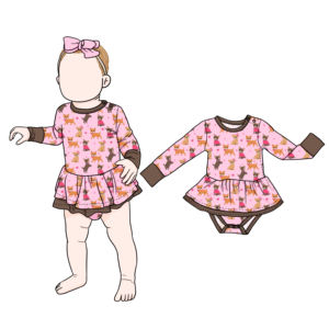 Combinaison pour bébé fille en bambou à col rond, à manches longues, respirante, avec jupe, prix d'usine, douce et personnalisée - Product Image 4