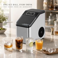 Machine à glaçons sphériques HONEYICE SC-6203, glaçons transparents de 3 cm, 450+ par jour, faible bruit (60 dB), automatique, usage domestique et commercial, OEM, CE, ETL, FDA, DOC