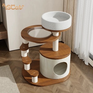 Kelas atas ramah lingkungan furnitur pohon kucing kondominium mewah alami pohon kucing dengan Sisal untuk menggaruk kayu kucing Pohon Menara - Product Image 4
