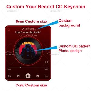 Llavero Giratorio Acrílico Personalizado para Grabar CD, Minicaja <span class=keywords><strong>de</strong></span> Música Acrílica, Llavero Kpop, Álbum, Grabar <span class=keywords><strong>Spotify</strong></span>, Canción, Encantos Acrílicos - Product Image 2