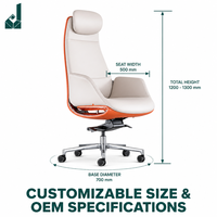 Chaise de Direction Ergonomique Moderne à Dossier Haut Réglable en Cuir avec Appuie-tête Fixe et Base en Acier, Garantie 1 An pour Bureau Général