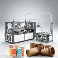 Machine à gobelets en papier entièrement automatique, démarrage à une touche pour distributeur d'eau et cantine de bureau