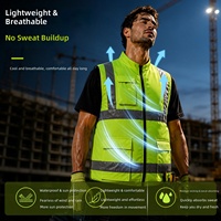 Gilet réfléchissant en polyester pour l'été, vêtement de travail climatisé pour l'entretien routier, uniforme de refroidissement avec ventilateur électrique intégré, unisexe