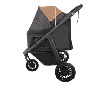 Poussette de luxe en alliage d'aluminium à 3 roues <span class=keywords><strong>pour</strong></span> animaux de compagnie avec maille respirante, absorption des chocs, frein et grande capacité <span class=keywords><strong>pour</strong></span> une utilisation extérieure <span class=keywords><strong>pour</strong></span> animaux de compagnie - Product Image 1