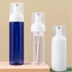 100ml 150ml trasparente bianco cobalto blu bottiglia di plastica schiuma pompa moussing bolla detergente viso bottiglia