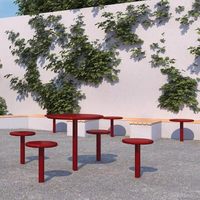 Ensemble table et chaises rondes en aluminium intégré de style nordique haut de gamme pour cour, café en plein air et espaces de loisirs extérieurs