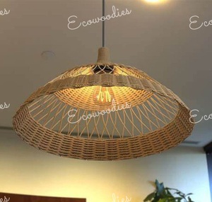 Handcrafted Natural Bamboo Hanging <b>Lamp</b> Shade for Indoor Outdoor Elegant Chandeliers & Pendant Lights - Product Image 1