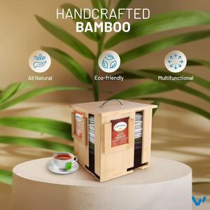Cross-border wooden rotating <b>tea</b> storage <b>box</b>, desktop four-compartment independent <b>tea</b> bag and coffee canister, portable <b>tea</b> - Product Image 1