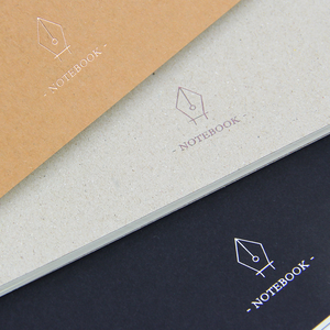 Agenda à coudre pour journal intime, carnet de notes de couture, doux, noir/gris/Kraft, A4 B5, <span class=keywords><strong>46</strong></span> feuilles avec logo estampage à chaud - Product Image 2