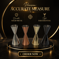 Jigger à cocktail en acier inoxydable, tasse à mesurer double face 30/60 ml, outil de mélange pour barman