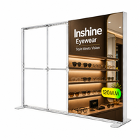 Boîte à lumière en profilé aluminium sur mesure avec graphiques SEG à bordure en silicone et impression couleur pour stand de salon professionnel et toile de fond d'exposition