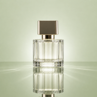 Vente en gros usine – Flacon vaporisateur de parfum irrégulier 40 ml, forme unique, en verre, avec capuchon doré, pompe pulvérisatrice, givré, estampage à chaud, sérigraphie