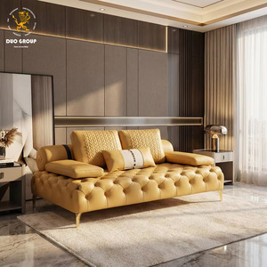 Canapés de luxe pour salon, canapé en cuir capitonné italien, canapé modulaire de luxe pour villa, meubles de salon - Product Image 1