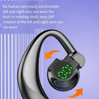 Suara besar setelan telinga tunggal untuk telinga kiri dan kanan 180 derajat menyesuaikan tulang konduksi Headset nirkabel olahraga terbuka