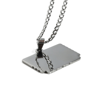 Collier avec pendentif personnalisé en acier inoxydable, gravure de logo, breloque, cadeau, bijoux de mode