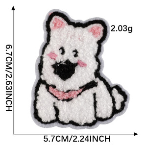 Petit support quantité minimale de commande mignon dessin animé fer à coudre sur broderie serviette Chenille animaux patchs pour enfants vêtements - Product Image 5
