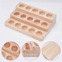 Support de rangement en bois pour aromathérapie, présentoir d'huiles essentielles, boîte de rangement cosmétique, support pour flacons de parfum - Artisanat à motifs