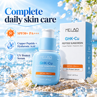 Crème solaire hydratante visage au peptide de cuivre GHK-Cu, style coréen, invisible, légère, sans traces blanches, protection UV SPF 50, coréenne