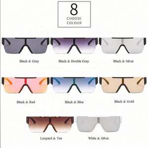 Gafas de Sol Cuadradas de Moda con Logotipo Personalizado, Lentes de Espejo Extra Grandes, Planas, con Protección UV400, sin Montura, de una Sola Pieza, para Hombre y Mujer - Product Image 6