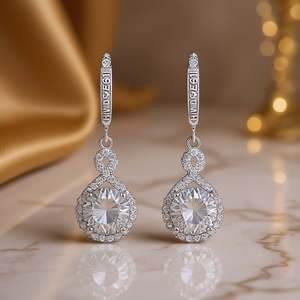 Orecchini Chopard E461 in oro bianco con diamanti, taglio rotondo brillante, colore D, stile classico da donna per matrimonio - Product Image 2