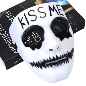 Vente en gros blanc <span class=keywords><strong>Kill</strong></span> Kiss <span class=keywords><strong>Me</strong></span> masque facial en plastique noir masque d'Halloween pour fournitures de fête d'Halloween - Product Image 2