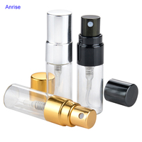 Flacon en verre transparent de 2ml, vaporisateur de parfum en aluminium doré, atomiseur Portable, taille d'échantillon vide, bouteilles d'atomiseur de parfum personnalisées