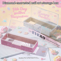 Nouvelle boîte de rangement portable pour nail art Bling Bling avec diamants, étui créatif pour breloques et décorations d'ongles